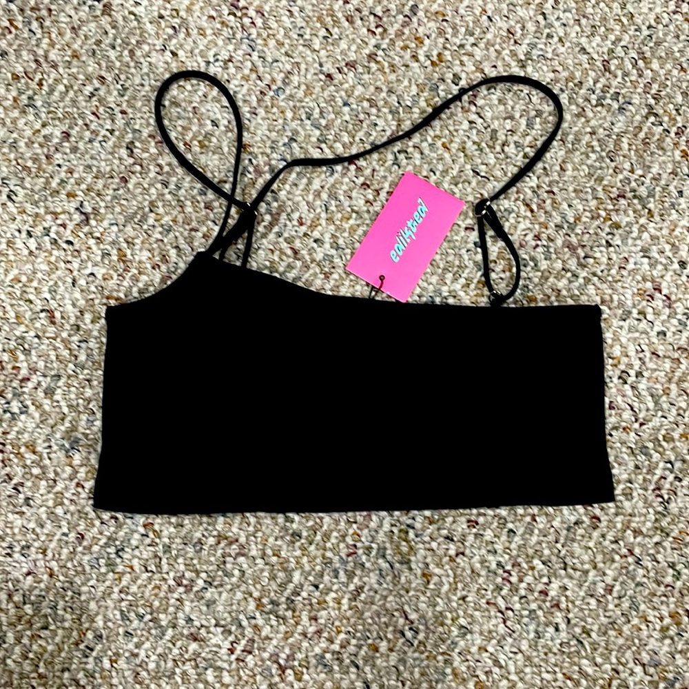 Black Asymmetrical Crop Top